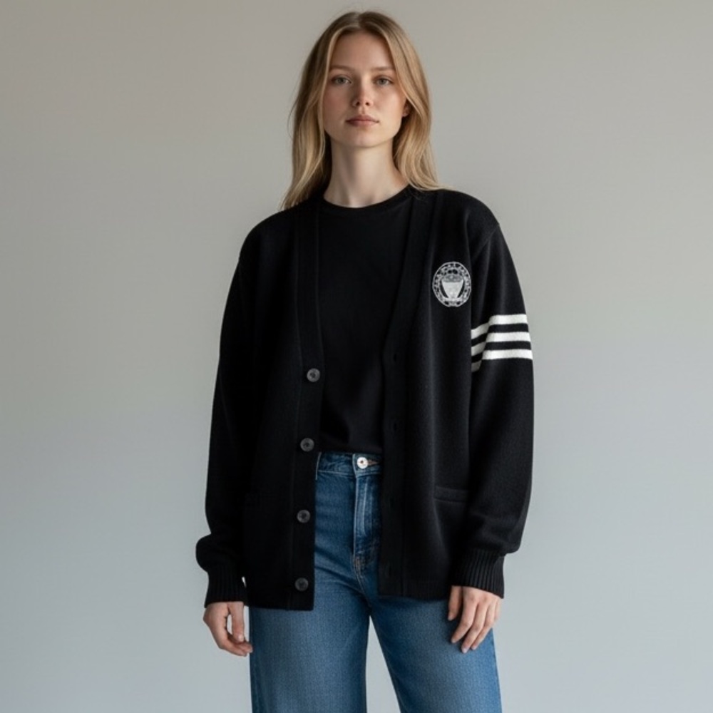 Villa Maria Academy VMA Embroidered Navy Blue Cardigan Sweater